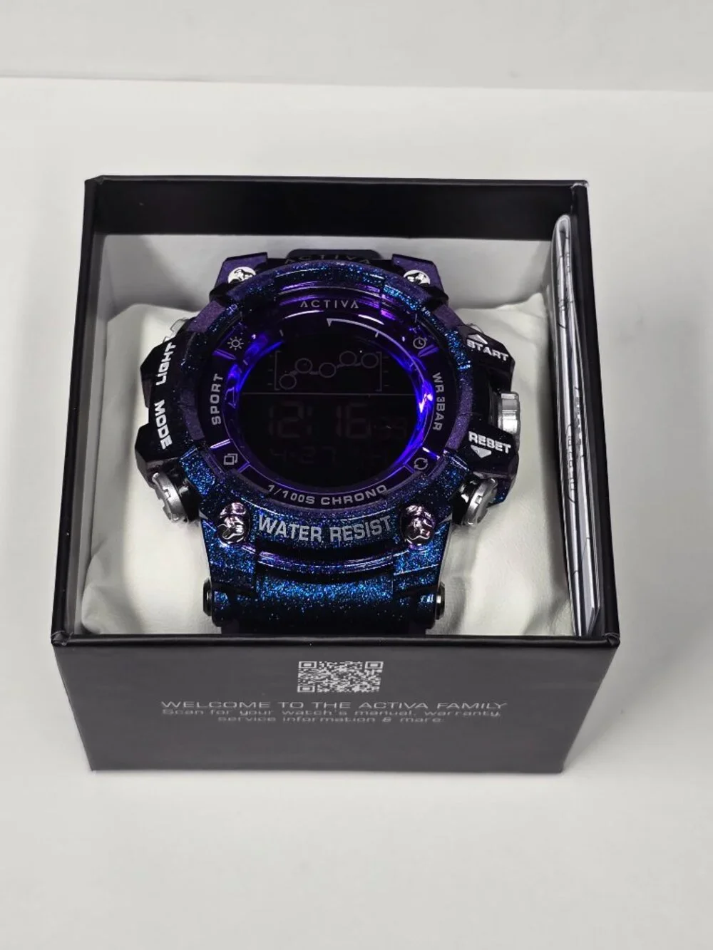 Activa Summit X Invicta Unisex Digital Watch 50mm Iridescent Purple ACW8082-020